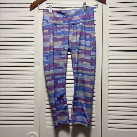 Head Cropped 3/4 Athletic Leggings Purple Gray Women's Size XS - Picture 1 of 5